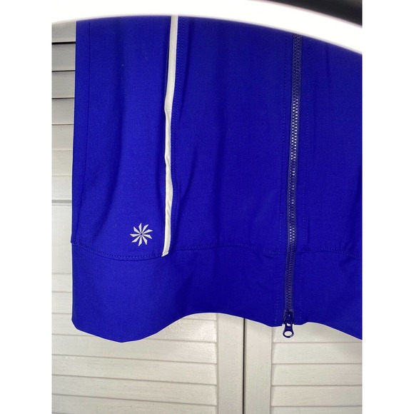 ATHLETA Spinnaker Sun Track Jacket Royal Blue Zip Front Tunic Length Size XXS - Picture 3 of 5